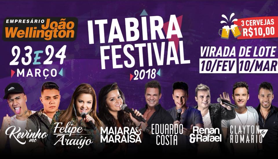 Ingressos para o Itabira Festival terão preços reajustados no próximo sábado