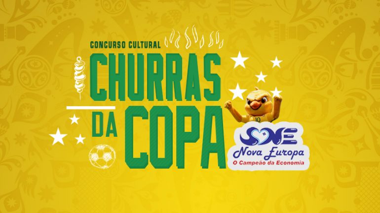 Mostre sua torcida pelo Brasil e concorra a um churrascão completo patrocinado pelo Nova Europa