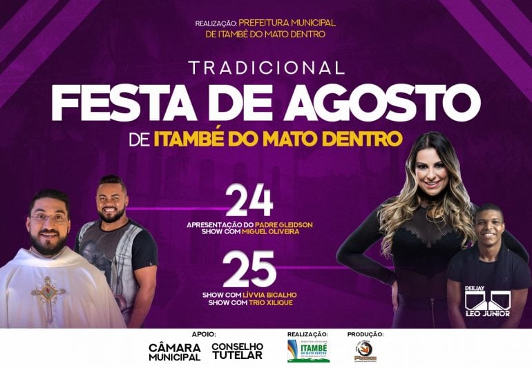 Tradicional Festa de Agosto acontece neste final de semana em Itambé do Mato Dentro