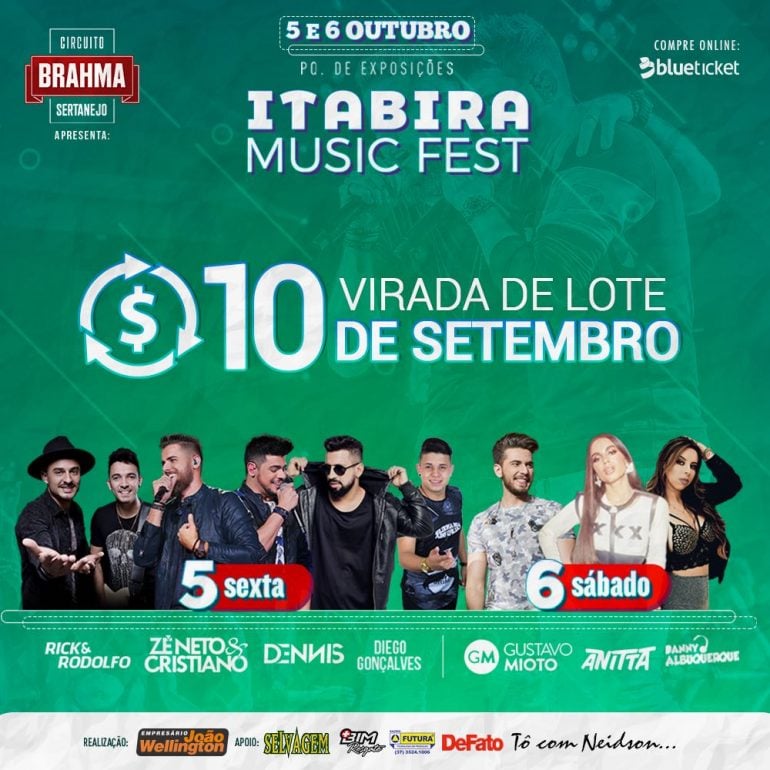 Último dia de ingressos mais baratos para o Itabira Music Festival