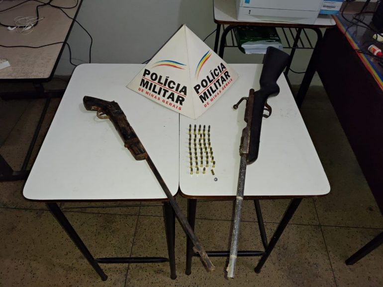 Operação da PM em Catas Altas prende homem com duas armas e munições Operação da PM em Catas Altas prende homem com duas armas e munições