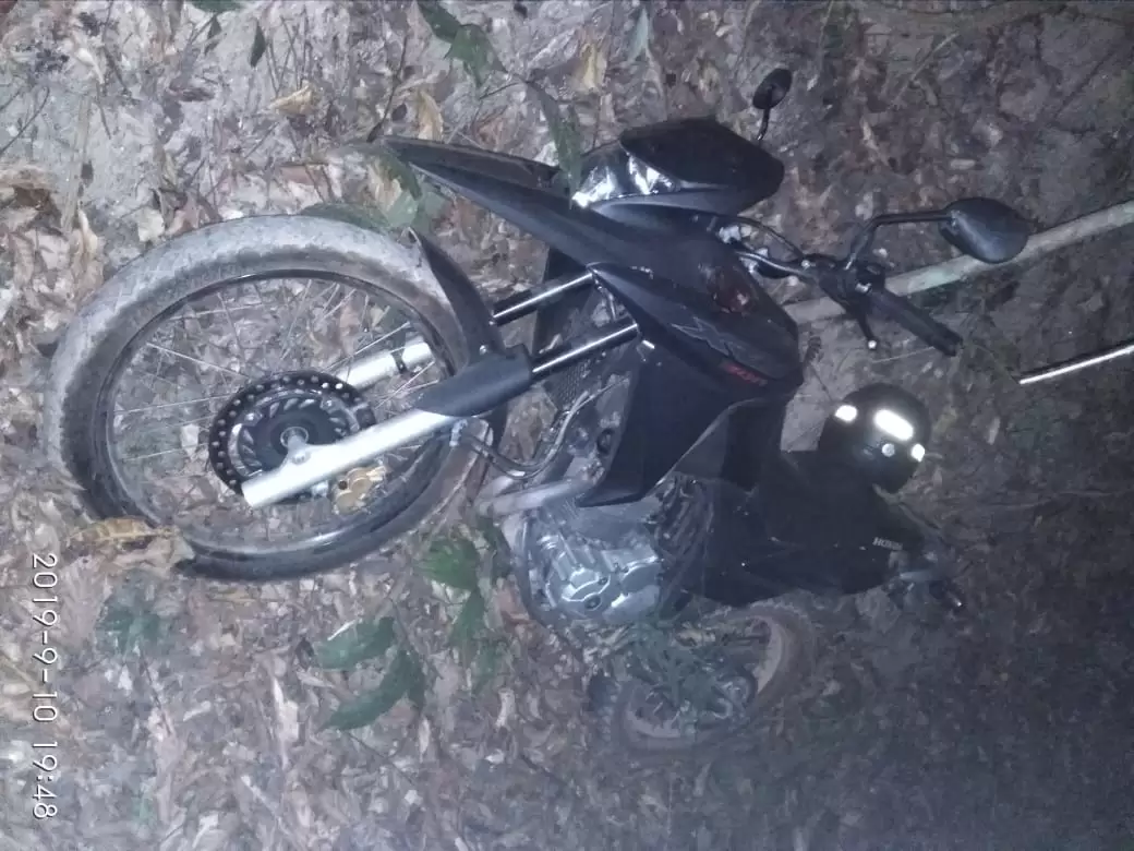 PM encontra moto roubada que foi usada em assalto à Casa Lotérica