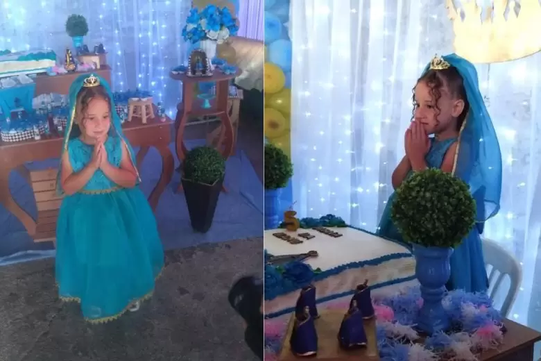 Após vencer tumor, menina de 5 anos pede festa de aniversário com tema de Nossa Senhora Aparecida