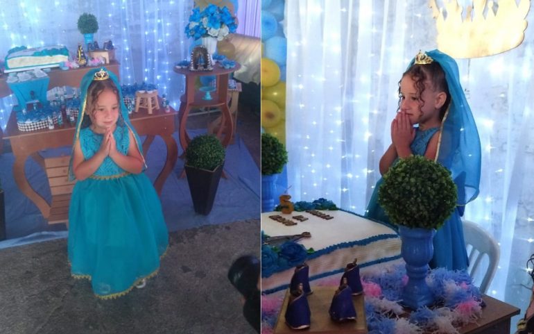 Após vencer tumor, menina de 5 anos pede festa de aniversário com tema de Nossa Senhora Aparecida