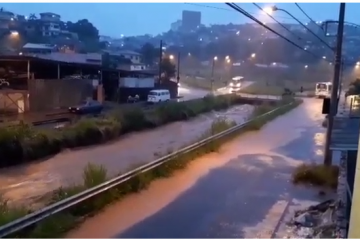 Vídeos mostram situação crítica em canais do Praia e Gabiroba em Itabira