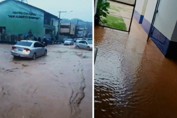 Transbordamento de córrego volta a assustar moradores em Santa Maria de Itabira