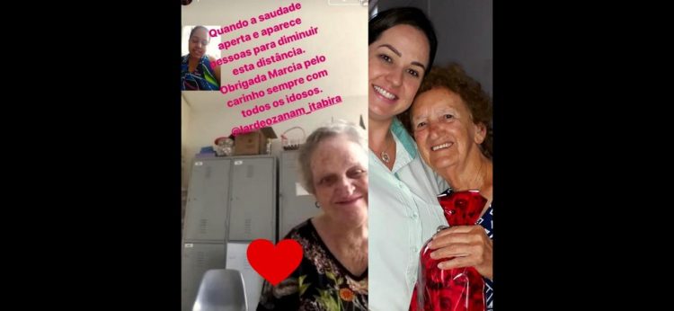 Idosos do Lar de Ozanam recebem chamadas de vídeo de familiares para aliviar a saudade