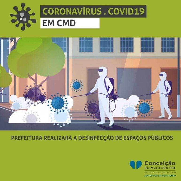 Conceição começa a desinfecção dos espaços públicos para prevenir coronavírus