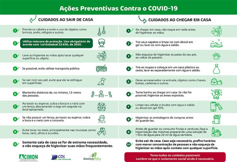 Acimon, CDL e Associação Médica orientam cidadãos sobre ações preventivas ao coronavírus