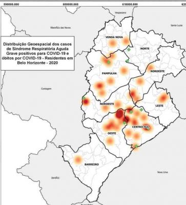BH mapeia regiões com maior números de pessoas com coronavírus; saiba quais são