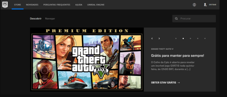 GTA 5 é o novo jogo grátis para download da Epic Games Store