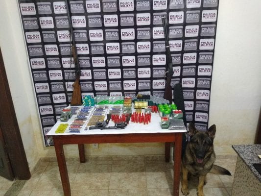 PM apreende armas de fogo e mais de mil munições em comércio ilegal