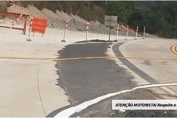 BR-381 tem estreitamento de pista entre Itabira e Caeté