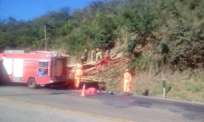 motorista-morre-apos-caminhao-carregado-com-madeira-tombar-na-br-381