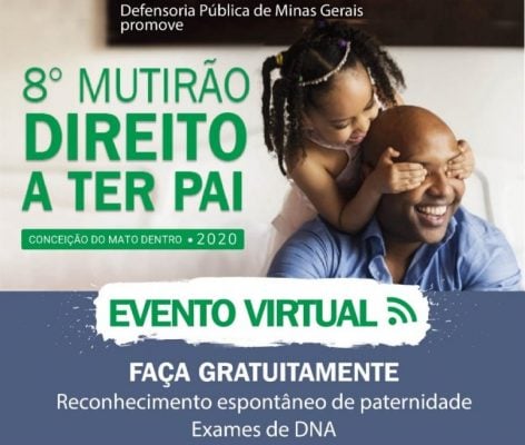 Interessados em participar do mutirão de reconhecimento de paternidade devem se inscrever de 1º a 30 de setembro