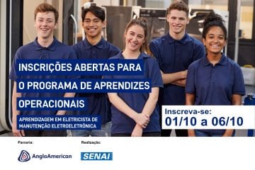 Anglo American e Senai abrem inscrições para Programa de Aprendizes