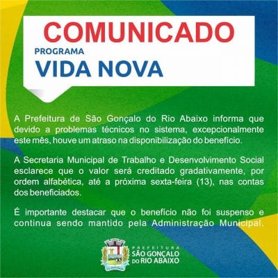 Programa Vida Nova São Gonçalo do Rio Abaixo