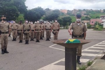 Polícia Militar realiza solenidade em comemoração ao Dia da Bandeira em Itabira