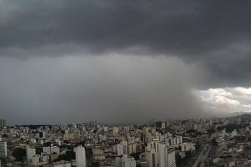 Defesa Civil alerta para chuva com raios e rajadas de ventos a 50km/h em BH