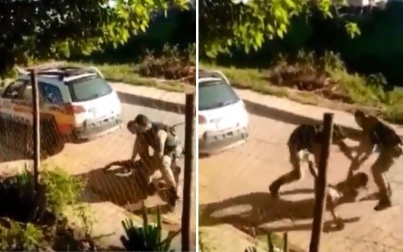 Vídeo flagra militares chutando grávida em Santa Bárbara