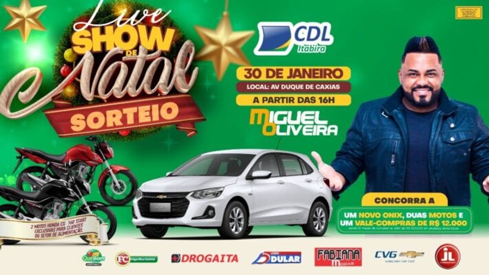 Show de Natal: campanha da CDL Itabira terá sorteio neste sábado (30)