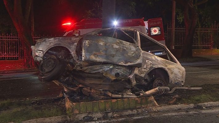 Avô e neta morrem carbonizados ao serem atingidos por motorista embriagado