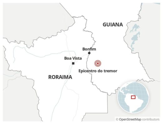 Cidades do Norte do Brasil sentem terremoto com epicentro na Guiana
