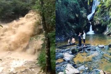 Temporal interdita cachoeira e deixa estragos no Sul de MG; veja vídeo