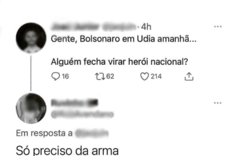 Homem é preso em Uberlândia após incitar morte de Bolsonaro no Twitter