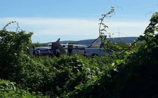 Avião com doses da vacina da Covid-19 bate em jumento