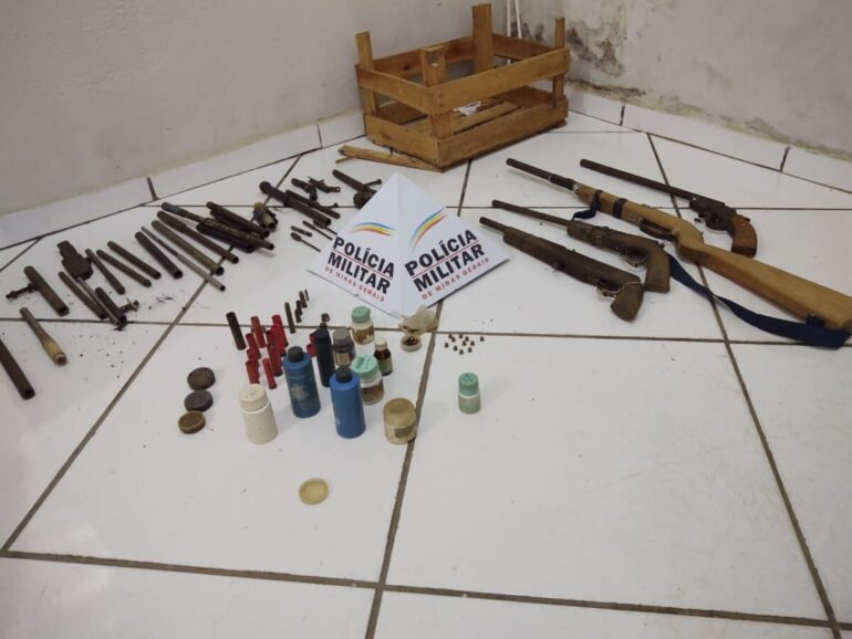 Polícia Militar prende suspeito de porte ilegal de armas em Goiabal