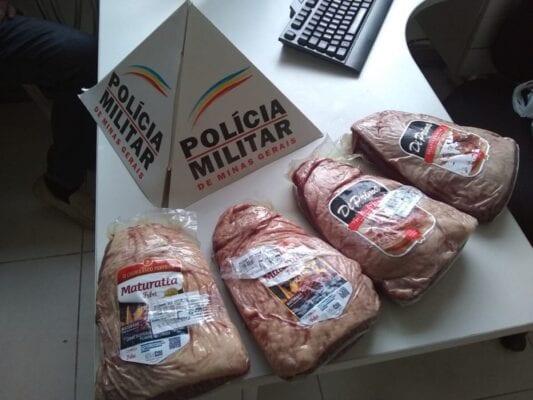 Homem rouba quatro picanhas em supermercado e acaba preso em Itabira