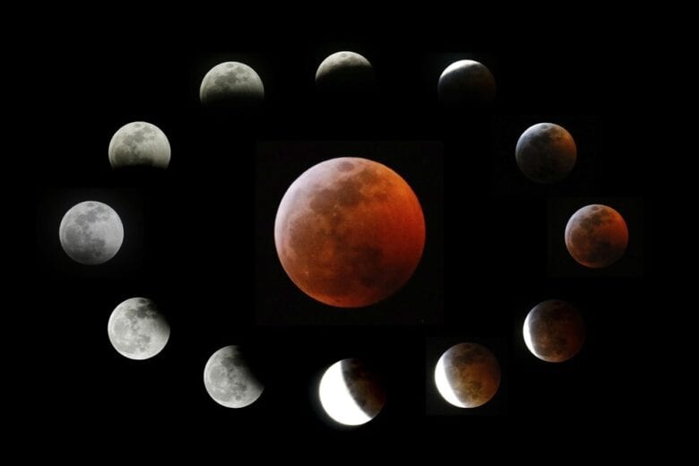 Dia amanheceu com eclipse da superlua nesta quarta-feira; veja as fotos