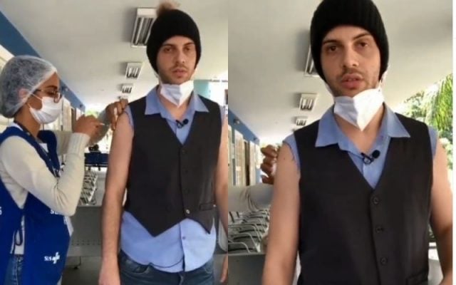 Comediante viraliza ao gritar "Fora SUS" em vacinação; veja vídeo