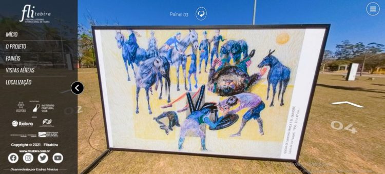 Flitabira: tour virtual 360° mostra a exposição “Ocupação Dom Quixote – Portinari e Drummond”