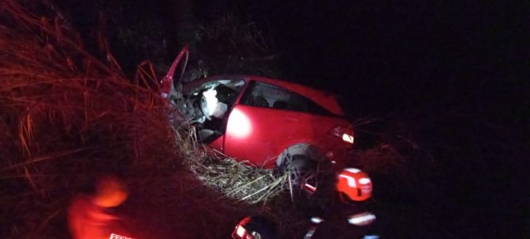 Carro cai em ribanceira na BR-040