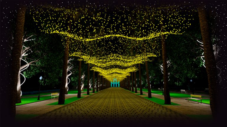 Iluminação de Natal na Praça da Liberdade pode ser visitada até 6 de janeiro