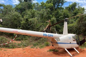 Polícia Federal apreende helicóptero com cerca de 200 quilos de cocaína