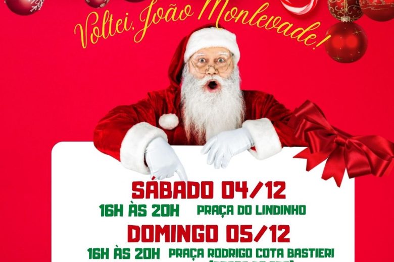Papai Noel visita novamente Monlevade neste fim de semana; saiba os locais e horários