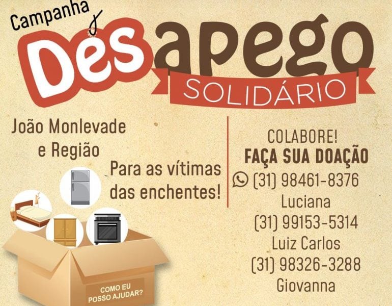 Campanha “Desapego Solidário” mobiliza doações para famílias prejudicadas pelas chuvas; saiba como ajudar