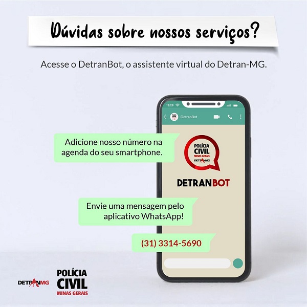 Conheça o DetranBot, nova ferramenta de atendimento on-line da PCMG