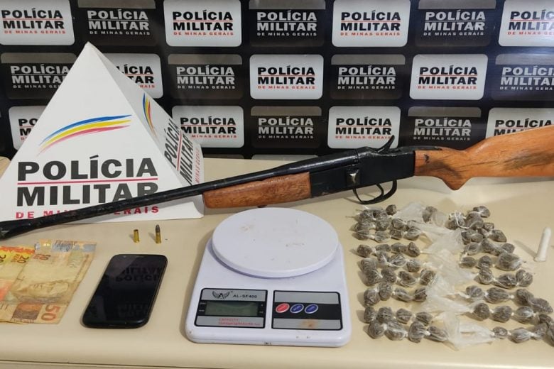 Suspeito de tráfico de drogas é preso com arma em Peçanha