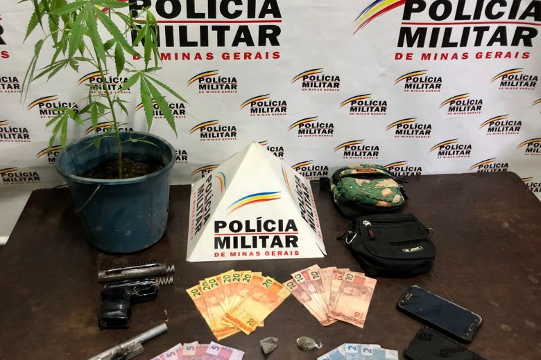 Suspeitos são presos com arma e droga em Santa Bárbara