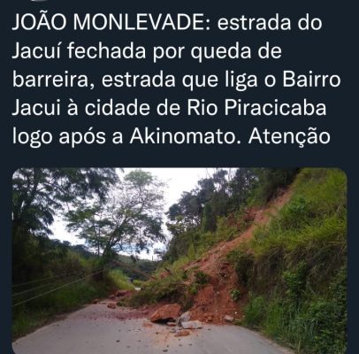 Atenção! Estrada do Jacuí é interditada nesta quarta-feira