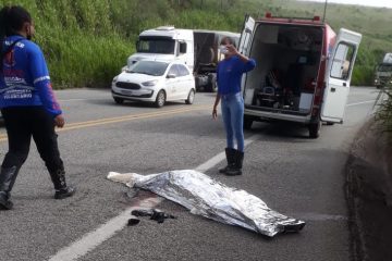 Ciclista morre após ser atropelado por carro na BR-381 em Nova Era