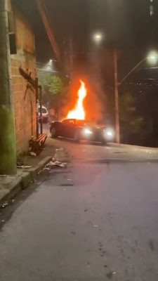 ferrari pegou fogo em BH