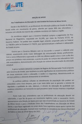 Itabira: profissionais da Educação vão à Câmara e cobram da Prefeitura piso salarial