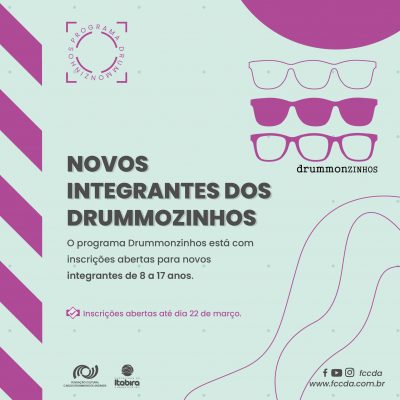 Edital de seleção do Drummonzinhos