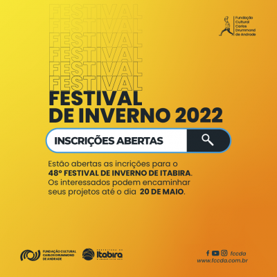 Edital de seleção artística para o Festival de Inverno de Itabira está com inscrições abertas