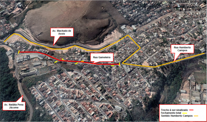 Itabira: rua Gameleira e adjacências terão desvio no trânsito na quarta-feira